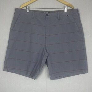 Hurley Phantom Striped Gray & Red Hybrid Shorts Mens Size 40‎